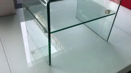 ファンシークリーンな曲面ガラスサイドテーブル
