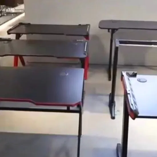 卸売市場木製現代オフィス ゲーム コンピューター木製テーブル金属ゲーム家具